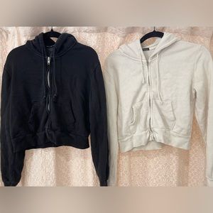 2 Brandy Melville cropped zip ups